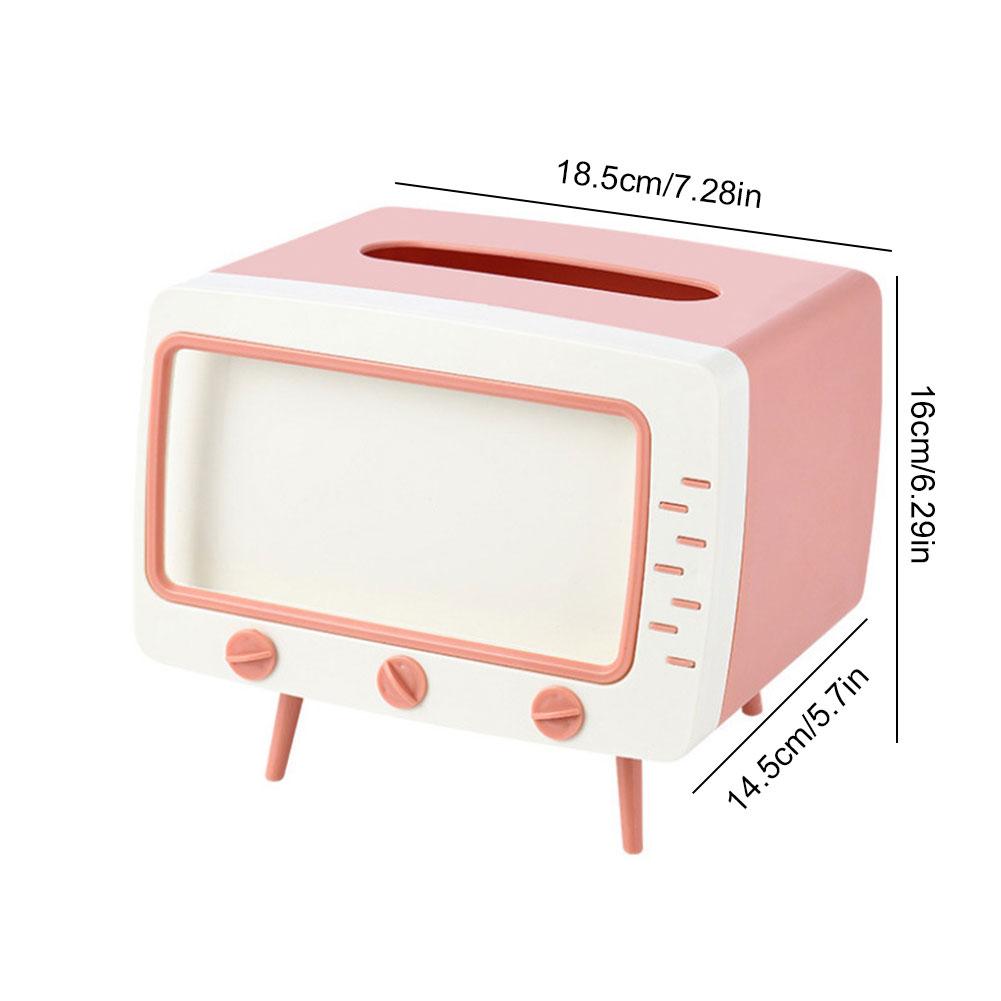 Симпатичная пластиковая коробка для салфеток, многофункциональная настольная коробка для салфеток для телевизора с подставкой для телефона, креативное хранилище, держатель для салфеток, лоток для бумаги