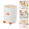 Miniature Duck Design Waste Bin ABS Home Decorative Trash Can with Press Lid Leakprevent For Kitchen Bathroom Office