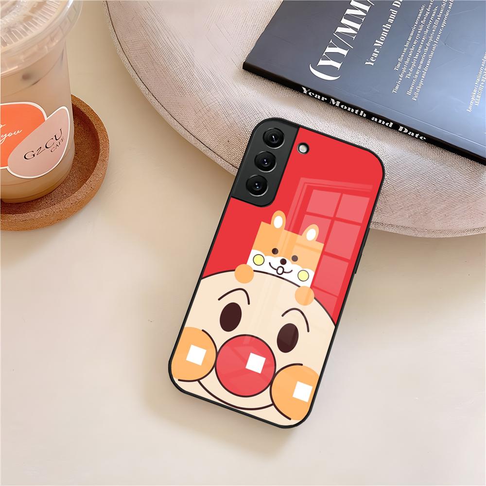 Мультяшный ANPANMAN Милый Чехол для Телефона Стекло Для Samsung Galaxy S26 S25 S21 S22 S24 S23 S20 Ultra Fe Plus A16 A24 A55 A53 Чехол