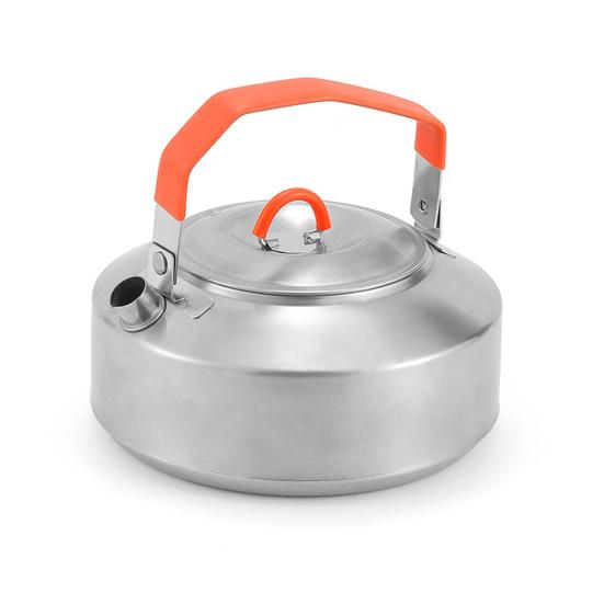 1L Camping Coffee Pot Kettle with Silicone Handle Compact Size Portable Polished Surface Easy To Clean Camping Pot Water Kettle