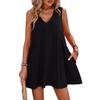 Summer Women's Dress Casual V-Neck Sleeveless Vest Loose Dresses