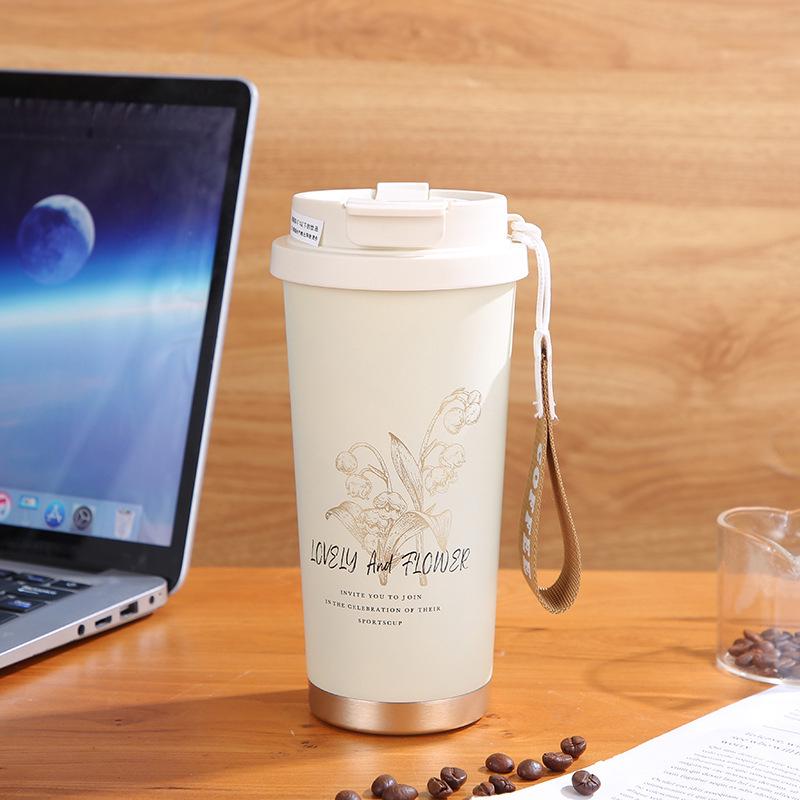Портативная термокружка для кофе из нержавеющей стали 304 для использования на улице и в автомобиле