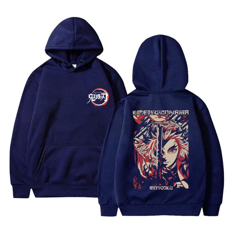 Hot Anime Demon Slayer Double Sided Print Hoodie Eldest Brother Rengoku Kyoujurou Hoodies Unisex Sweatshirt Unisex's Manga Streetwear