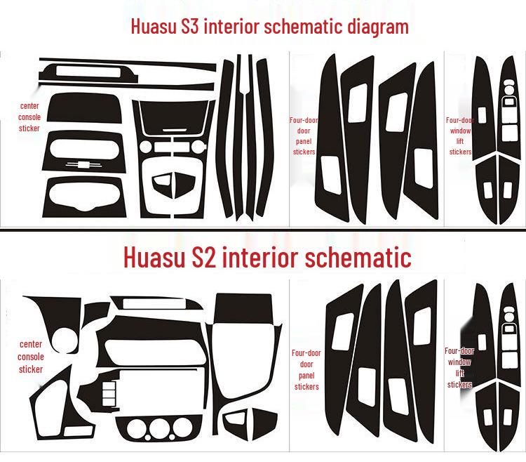 Наклейка на консоль переключения передач из углеродного волокна для интерьера BAIC Huansu S3/S2
