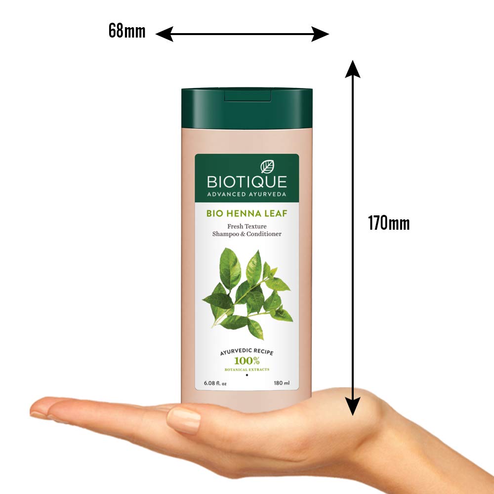 Biotique Хна Шампунь и Кондиционер 180мл, Защита Цвета для Нормальных Волос, Натуральный Травяной Уход за Волосами, Без Консервантов