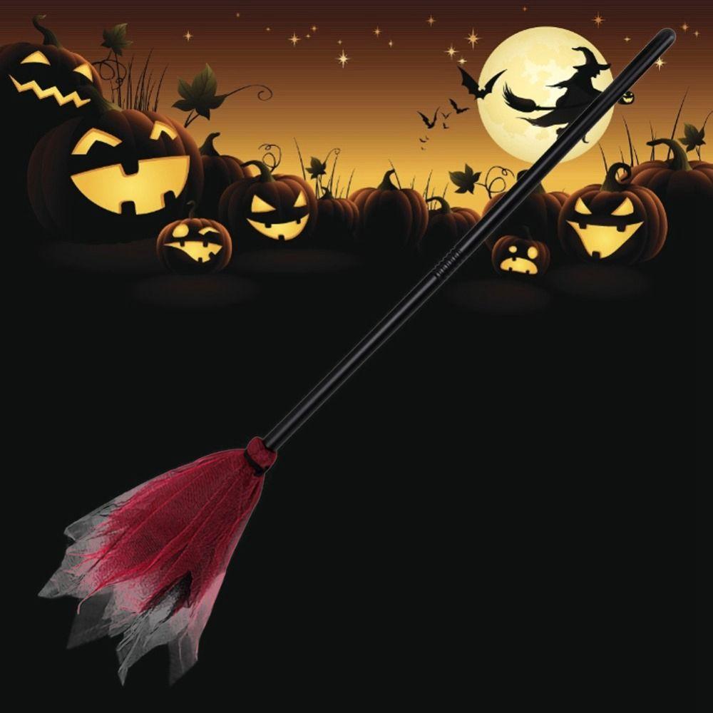 Представление Хэллоуин Декоративная пластиковая ведьмина метла Реквизит для вечеринки Летающая метла Аксессуар ведьмы