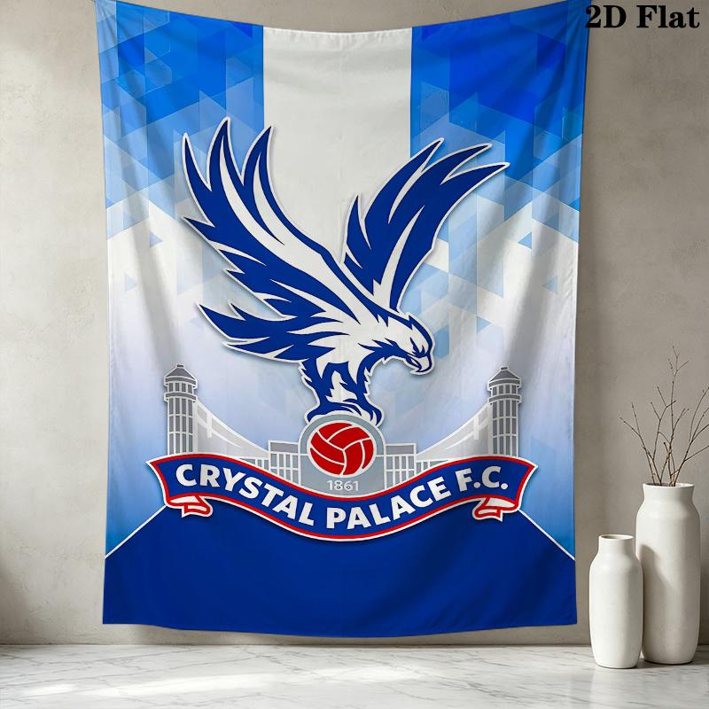 Crystal Palace Football Club Wall Tapestry Aesthetic Wall Hanging Printed Fabric Blanket Decorative Tapestries for Bedroom Living Room Home Decor