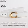 New Women's Smooth Buckle Belt - Alloy Fashion Letter Leather Waist Belt, Korean Style Trend