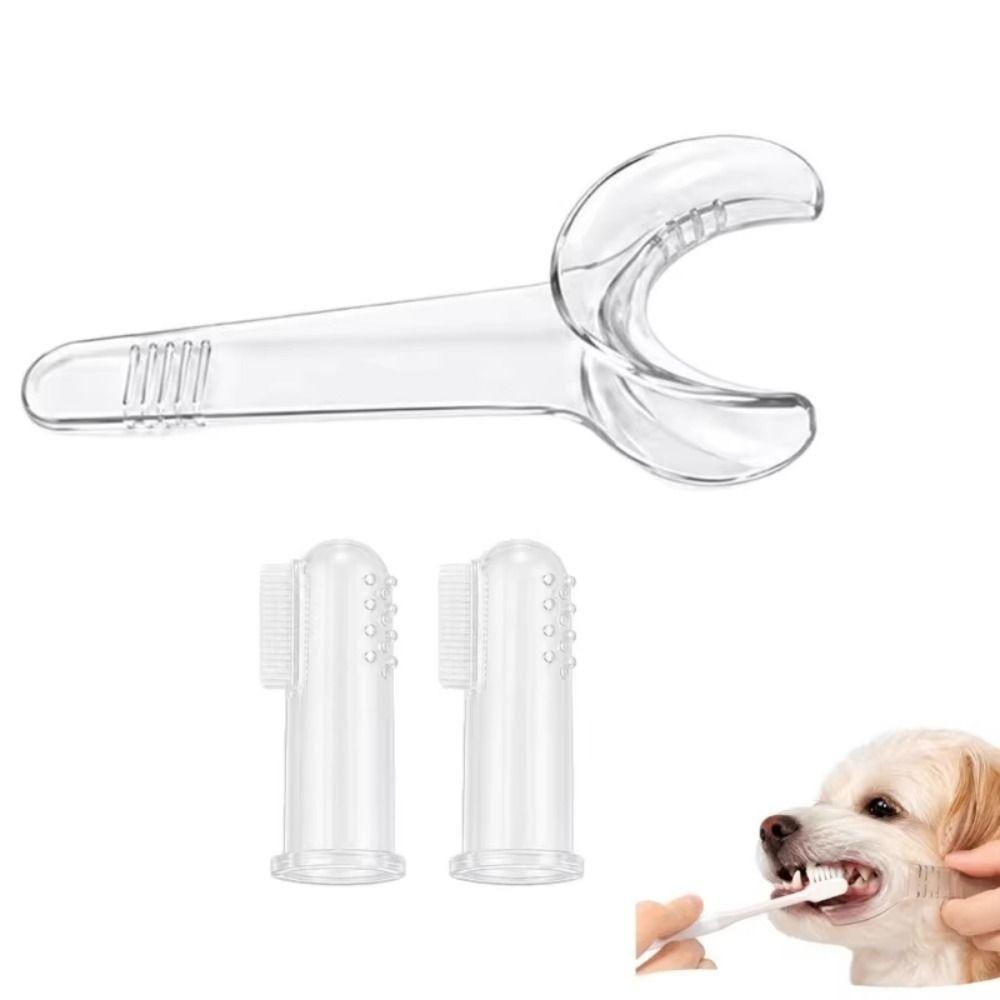 3/4Pcs T-shaped Teeth Cleaning Tools Convenient Pet Tooth Brushing Helper Finger Toothbrush Puppies