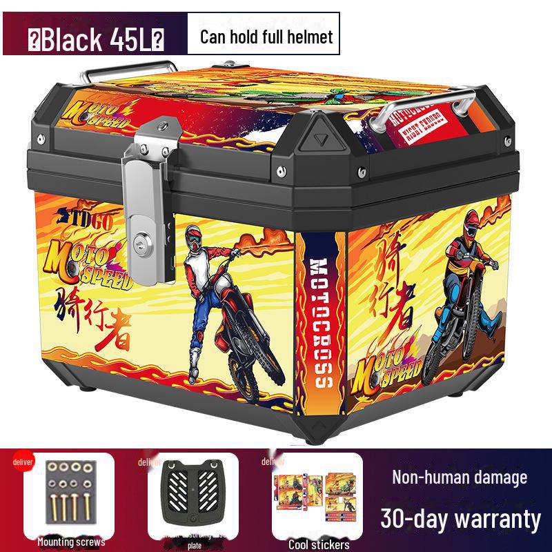 Universal Waterproof Motorcycle and Electric Scooter Trunk: Large Capacity Tail Box for Storage and Takeout