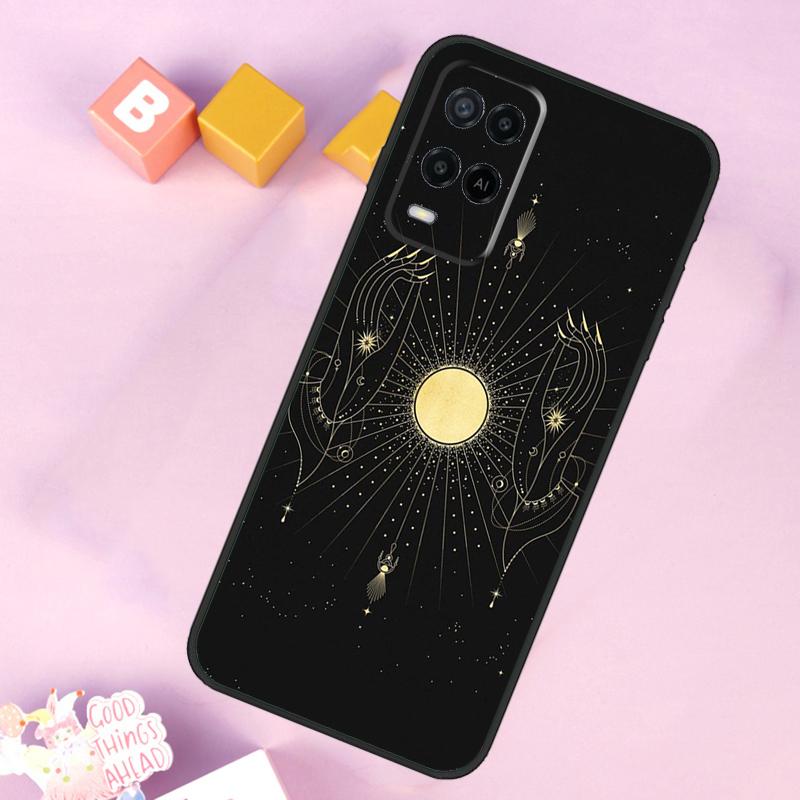 Galaxy Moon Stars Phase Totem Art Case For Oppo A17 A57 A16 A76 A96 A60 A40 A80 A18 A38 A58 A78 A98 A15 A54 A74 A94 A6 A5 Pro