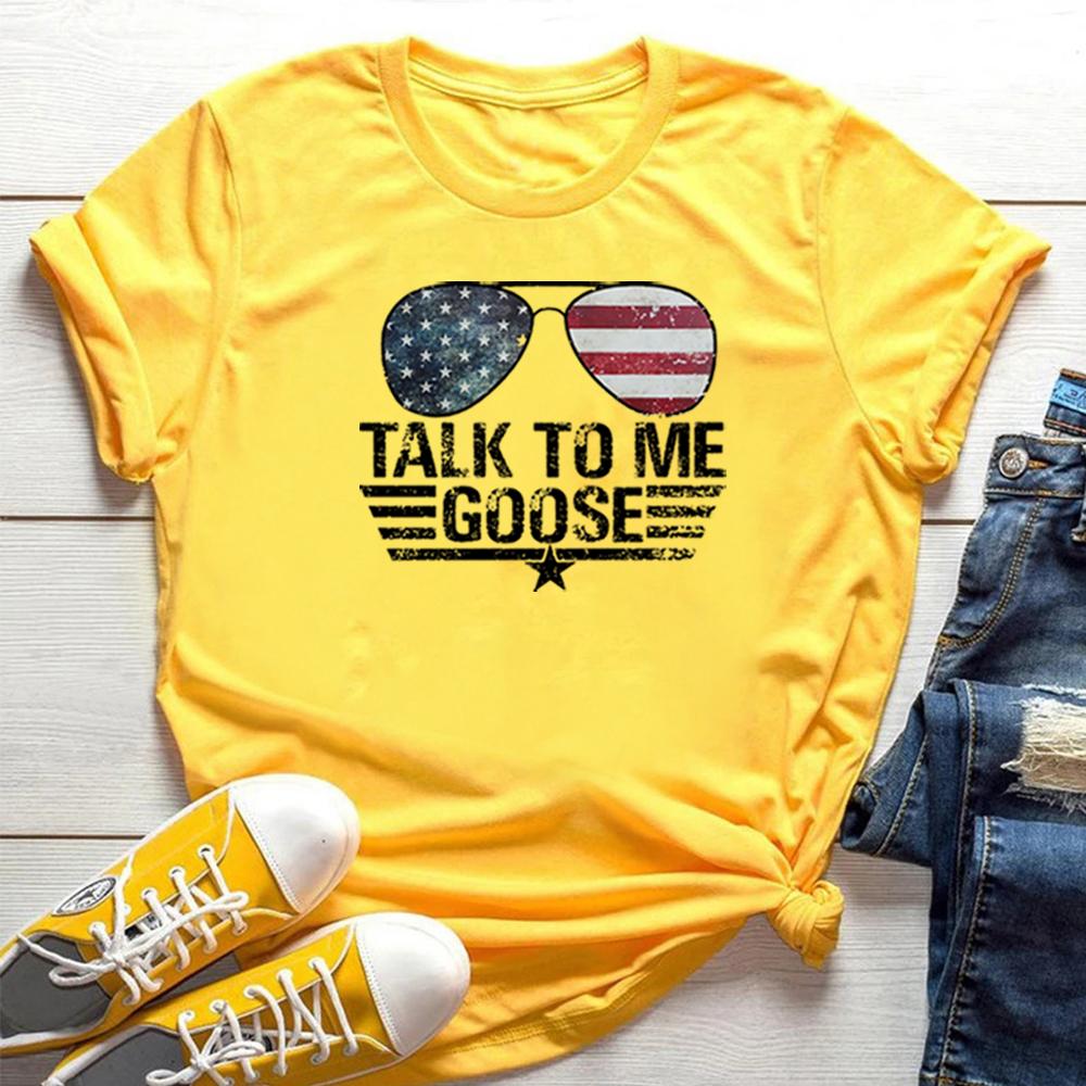 Top Gun Shirt Talk To Me Goose Tshirt Unisex Top Gun Movie Shirts Vintage Jet Fighter Sunglasses Graphic Tee Summer Casual Top