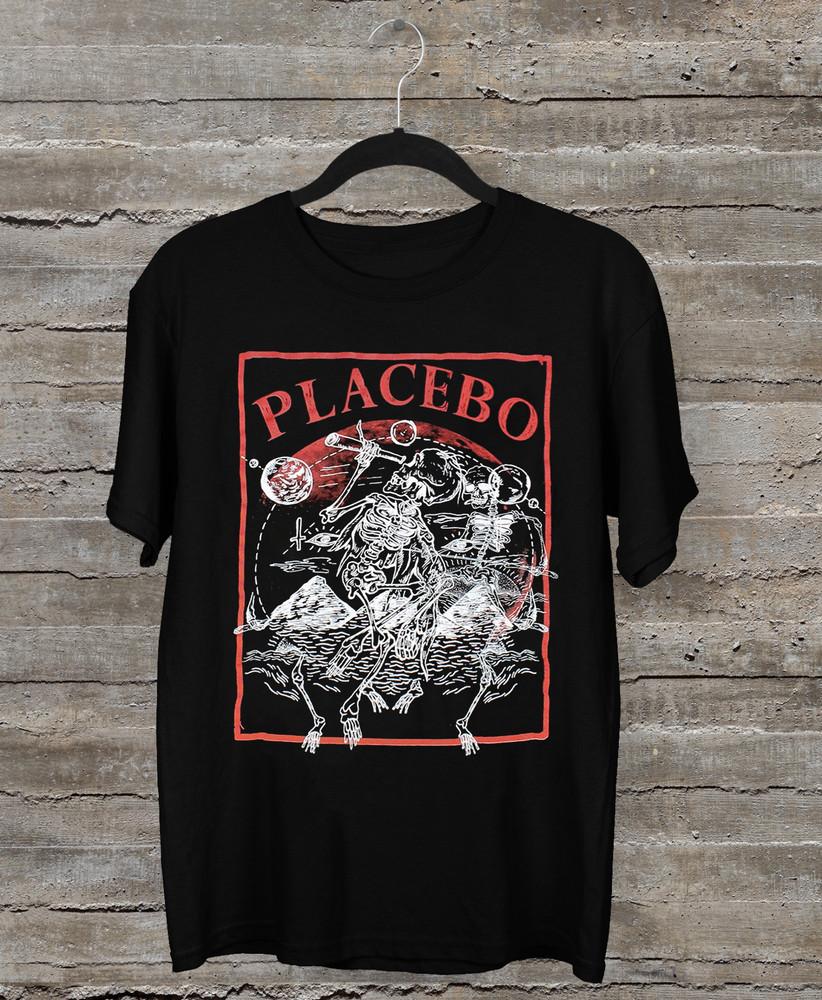 Placebo Astro Skeletons Tee Shirt Short Sleeve Black All Size Unisex T-Shirt