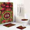 Christmas Printed Shower Curtain Floor Mat Four-Piece Bathroom Toilet Non-Slip Absorbent Carpet Toilet Non-Slip Door Mat