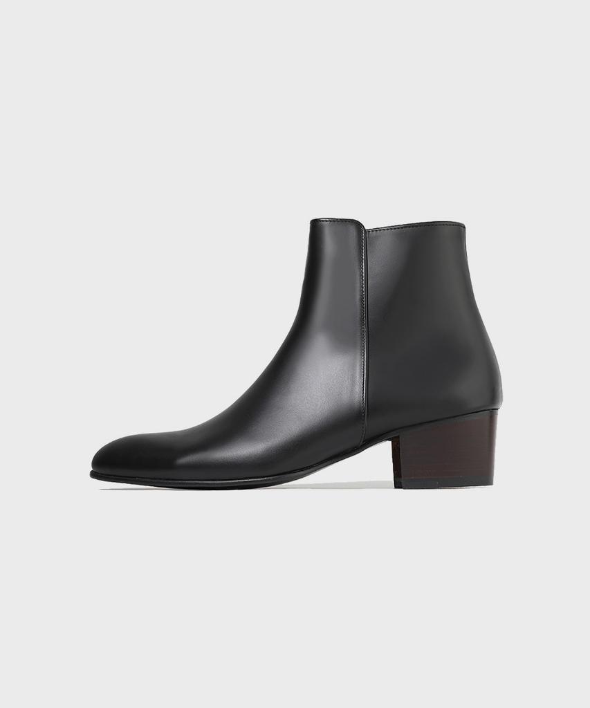 Firenze Atelier 4.7Cm Castarsole Minimal Zipper Ankle Boots 3335 [Black Fg]
