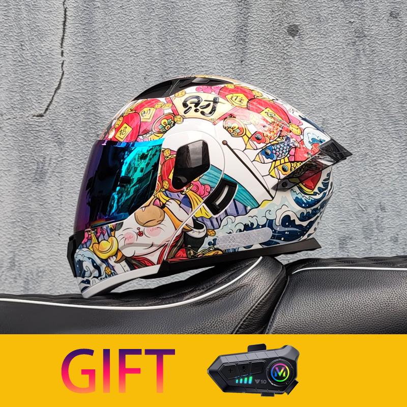 ORZ Мотоциклетный шлем Модульный шлем-флип с двойным визором Полнолицевой шлем Поставляется с Bluetooth-наушниками Модель 103