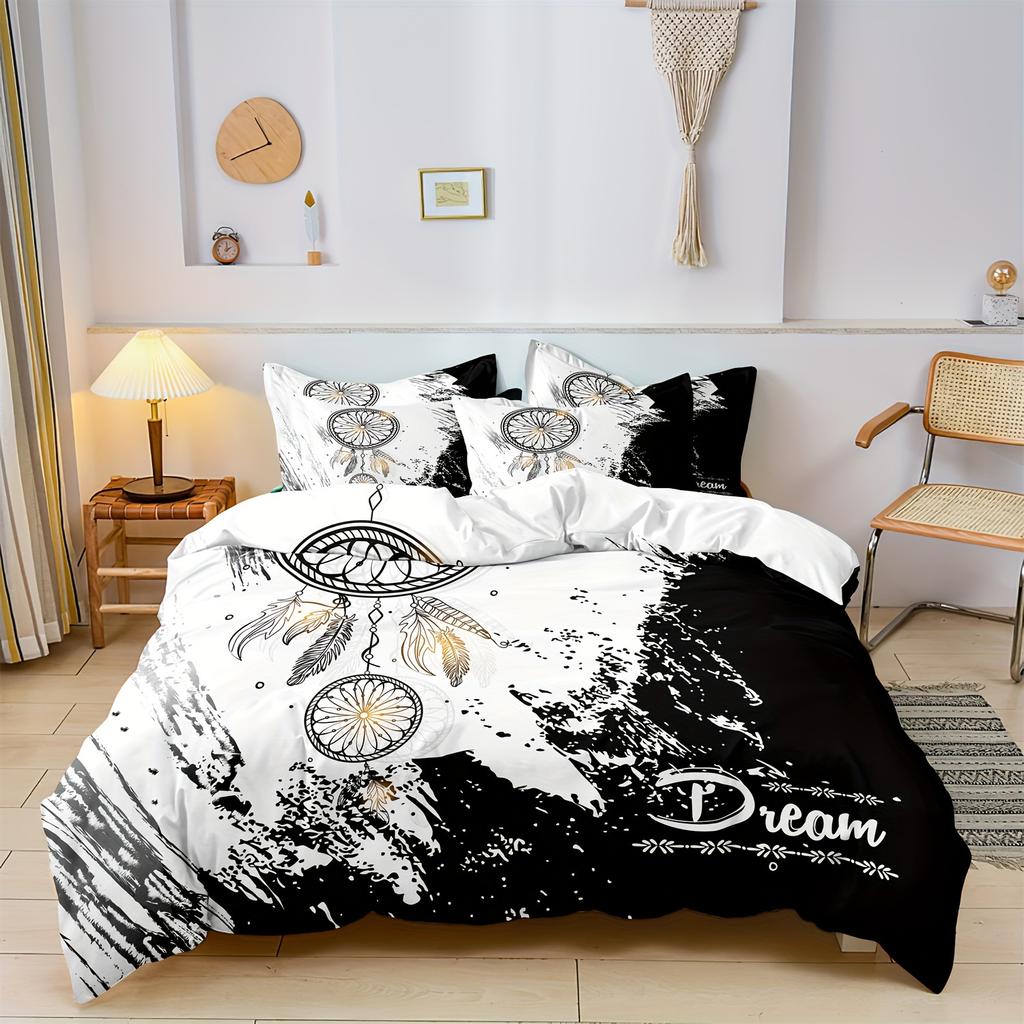 2/3Pcs Digital Print Quilt Cover Set 1*Quilt Cover +1/2 Pillowcase Magical Gifts For Kids Adults Bedroom Decoration For New