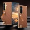 For Samsung Galaxy Z Fold 8 Ultra 5G 2026 Wrist Strap Leather Case Lens Camera Armor Back Coque Samsung Z Fold8 Ultra 7 6 Cover