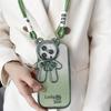 Electroplated Bracket Bear Crossbody Lanyard Phone Case For iPhone 17 16 15 14 13 12 11 Pro XS Max X XR 7 8 Plus Strap Shockproof Soft Cover