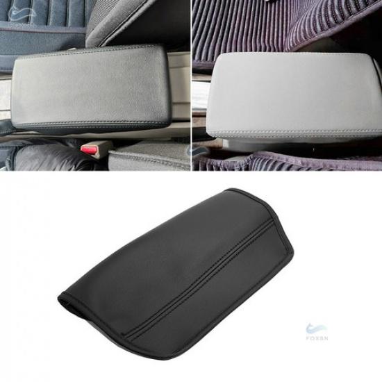 Black Leather Console Armrest Cover For Honda Accord 7th Gen 03-07 Double Band