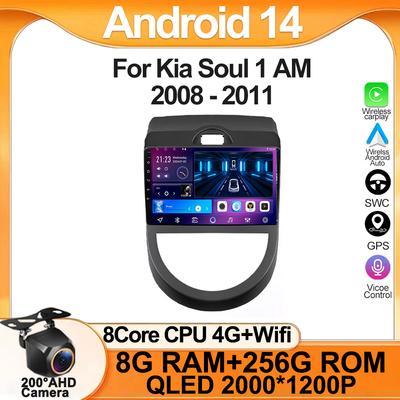 Android Для Kia Soul 1 AM 2008 - 2011 Автомагнитола Сенсорный QLED Экран Мультимедийная Навигация Радио Видео Carplay WIFI DVD DSP BT