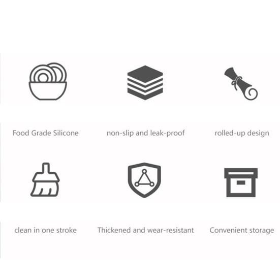 Pet Placemat Waterproof Silicone Pet Food Mat with Raised Edges Spill-proof Pet Bowl Mat for Dogs Cats