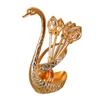 Stainless Steel Swan Spoon Set Creative Swan Base Holder With 6 Spoons Coffee Spoon Ice Cream Spoon Dessert Spoon Set