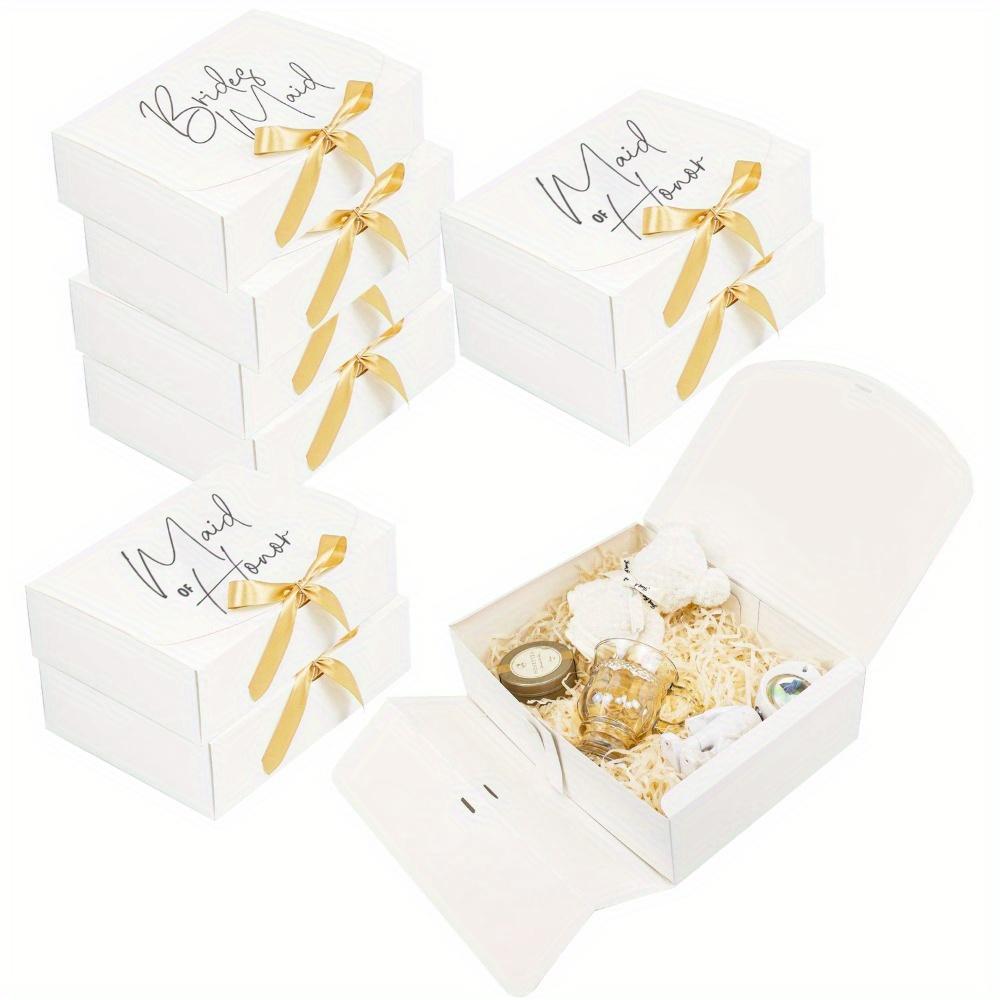 6 шт. Премиум-коробки с крышкой и лентой, коробки для предложений руки и сердца подружек невесты, подарочные коробки для свадебной вечеринки, идеально подходящие для подружки невесты, подружки невесты и свадьбы