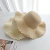 Parent-child straw hat summer big edge hat casual versatile fashion seaside beach sun protection hat wavy edge hat embryo