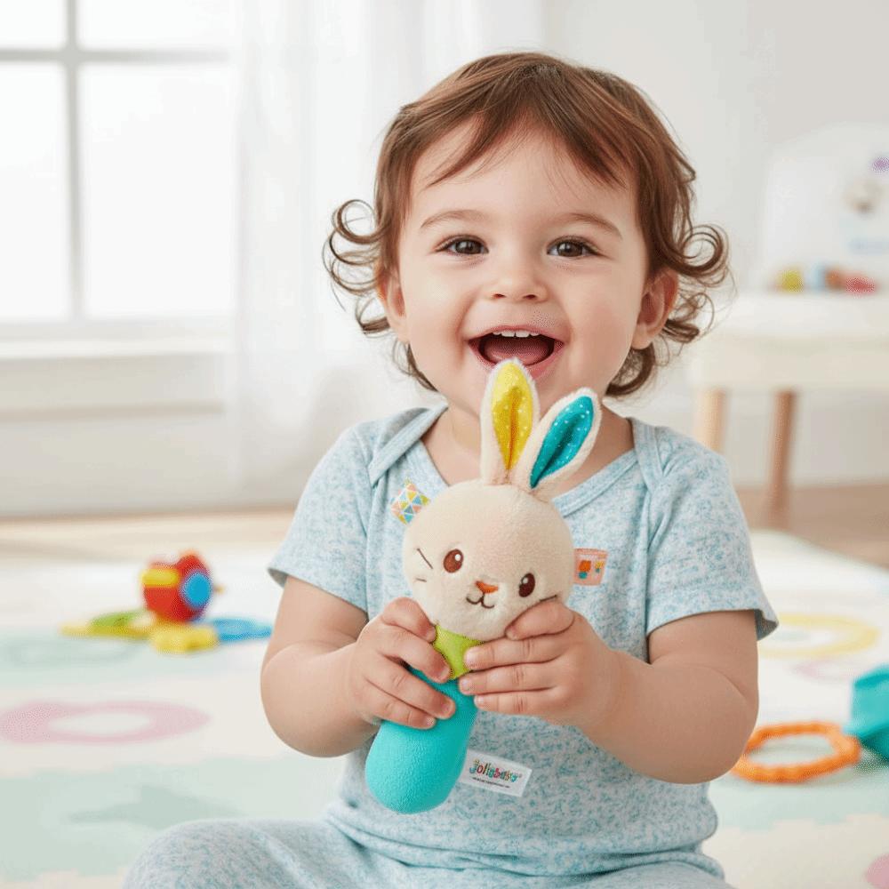 Squeaky Sound Soft Stuffed Animal Rattle Soft Plush Sensory Toys Baby Rattles Newborn Development
