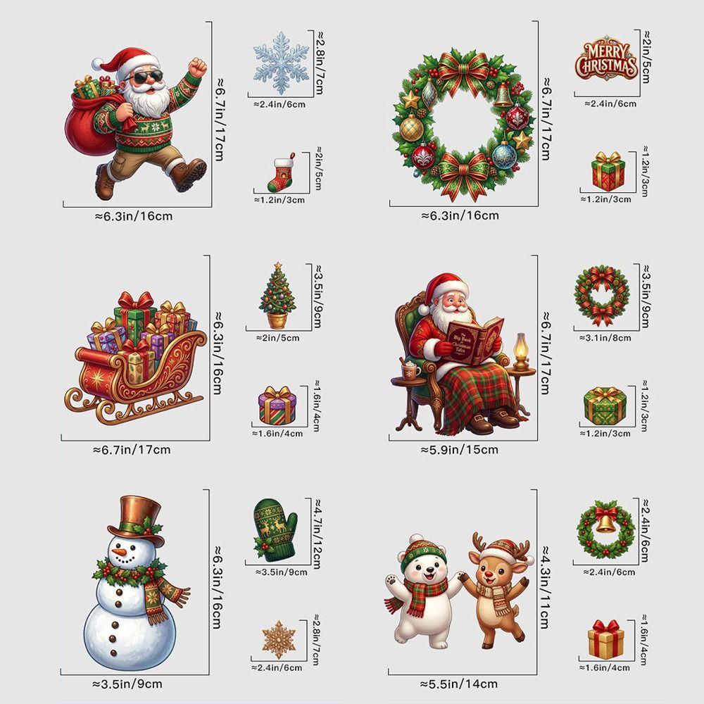 9 sheets Removable Xmas Glass Decals Realistic Snowflake Static Cling Decals Holiday
