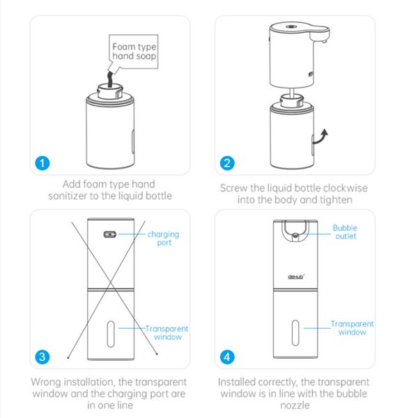 Автоматические дозаторы пенного мыла для ванной комнаты, умная ручная стиральная машина с USB-зарядкой, белый, высококачественный АБС-материал