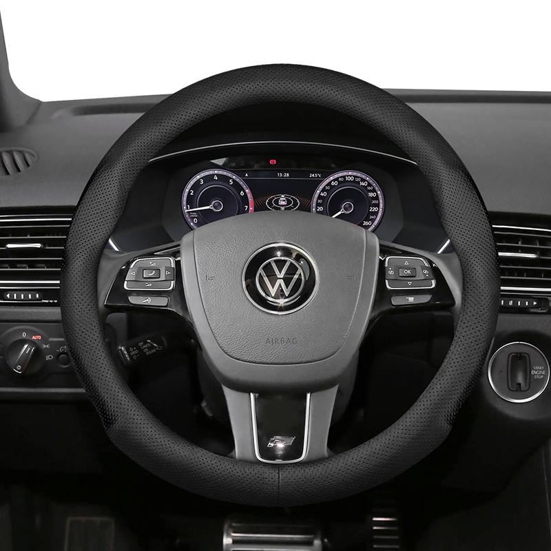 Suitable for Volkswagen Ultra-Thin Breathable Leather Steering Wheel Cover Suitable for Polo Golf 5 6 7 up Gol Volante Scirocco Passat B6 B8 Sedan