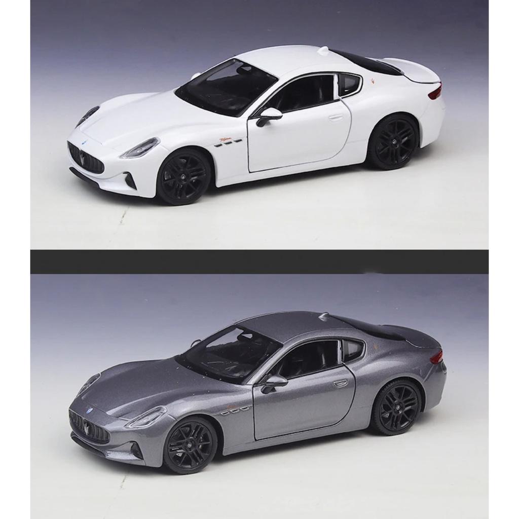 Welly 1/24 2023 Maserati Granturismo Folgore Coupe Alloy Sports Car Model Diecasts Metal Racing Car Vehicles Model Kids Toy Gift