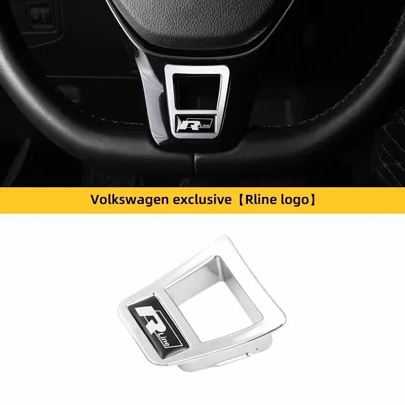 HIJK1 Emblems Volkswagen R Emblem Zinc Alloy Car Steering Wheel Trim Buckle For VW Golf Polo GTI Tiguan CC Passat Variant Jetta Santan