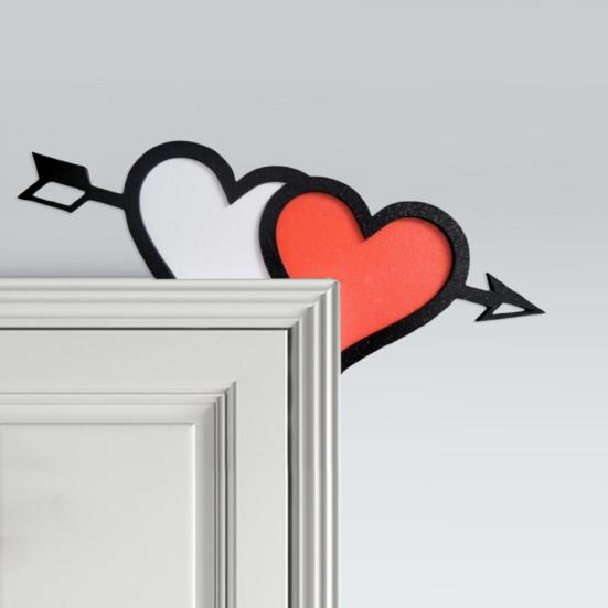 Украшение на уголок двери ко Дню святого Валентина, деревенский деревянный знак на дверную раму в виде сердца, украшение на край передней двери, праздничные атрибуты