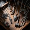 Готический Панк Темный Череп Ожерелье - Ретро Хэллоуин Аксессуар для Мужчин