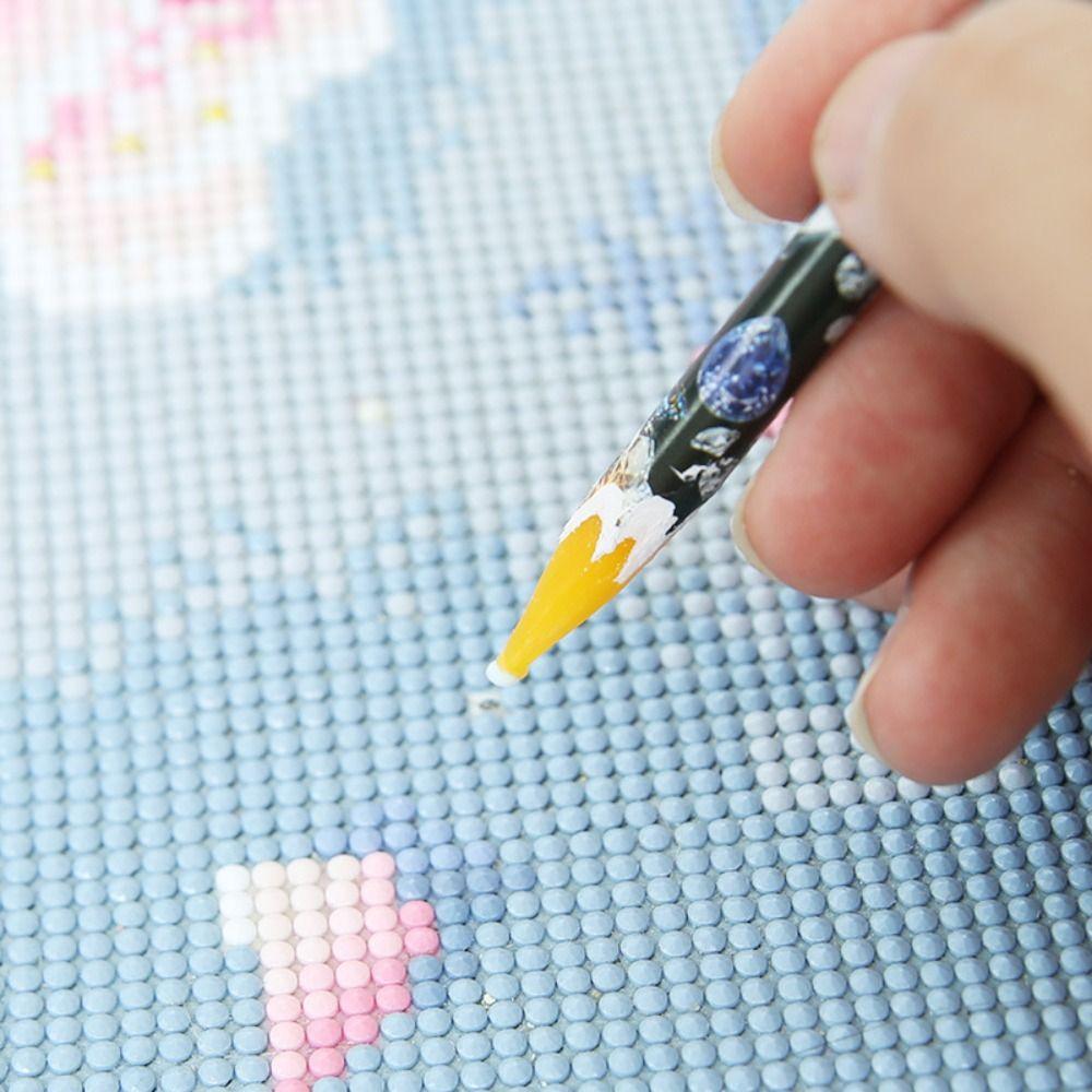 Wax Point Drill Pens Glitter Diamond Dual-ended Dotting Pen Hot Wax Pencil Cross Stitch