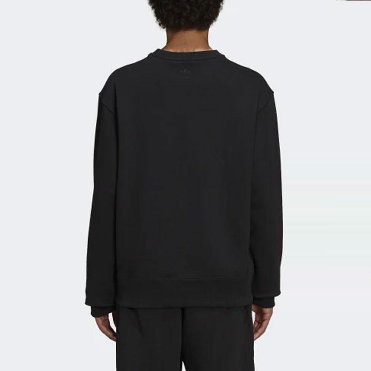 Adidas Originals Trefoil x Pharrell Williams Collaboration, однотонная толстовка с круглым вырезом, мужская толстовка, черная H58314