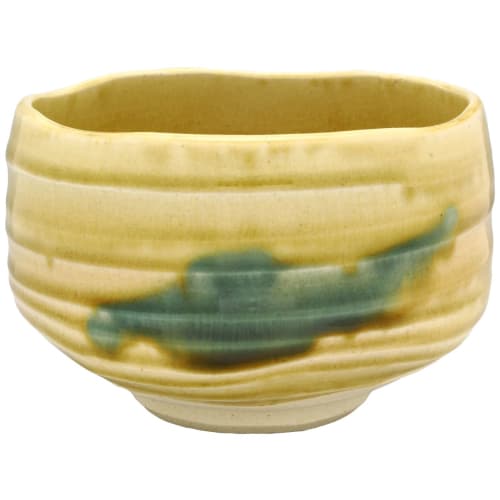 Чаша для матча Мино, желтая глазурь Сето, Сделано в Японии, 505-14