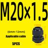 5PCS Waterproof Cable Glands Black White PA66 Nylon Sealing Glands M8 M10 M12 M16 M20 M25 M32M36 IP68 Cable Fixing Link