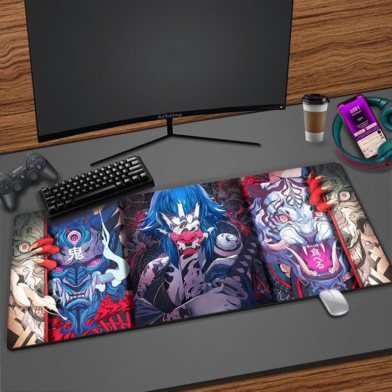 Большой игровой коврик для мыши с японским драконом, XXL клавиатура, геймерский коврик для мыши на столе, скоростной настольный коврик, коврик для мыши в стиле аниме