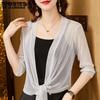Short Sunscreen Clothes for Women Summer Large Mesh Shawl Thin Cardigan Short Coat Top for Women