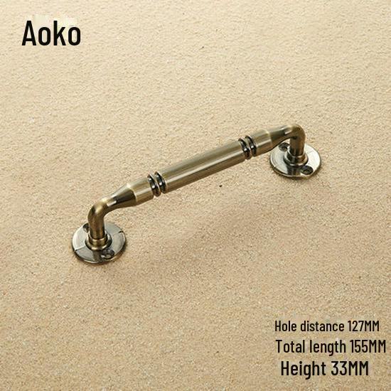 European Antique Copper Double Door Handle - Exposed & Invisible Design