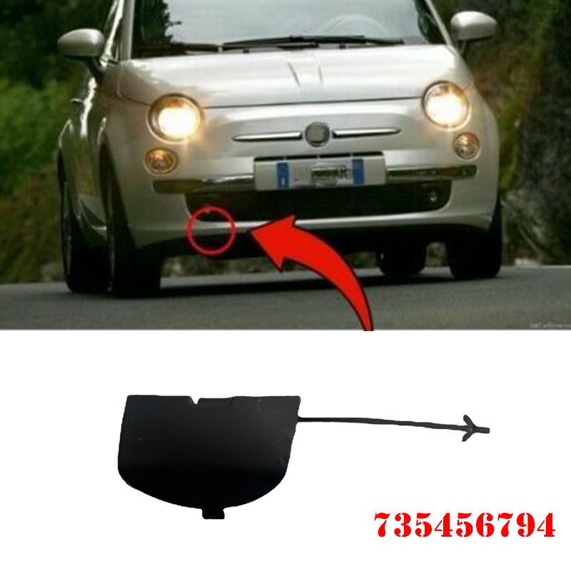Для FIAT 500 500C 312 2007-2015 Решетка переднего бампера автомобиля Крышка заглушки буксировочной проушины Черная грунтованная Крюк Автозапчасти для замены 735456794
