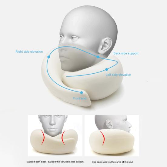 Travel Neck Pillow Aircraft Memory Foam Neck Support Cushion Adjustable Ergonomic Design Washable Neck Support Pillow