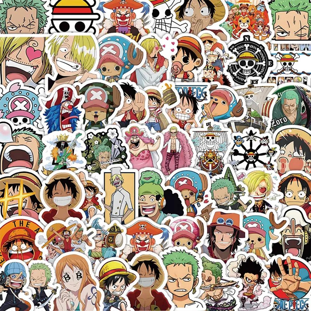 10/30/50/100 шт. Кавайные японские аниме-наклейки ONE PIECE, милые мультяшные наклейки-граффити с Луффи, Зоро для детских игрушек, телефонов, багажа