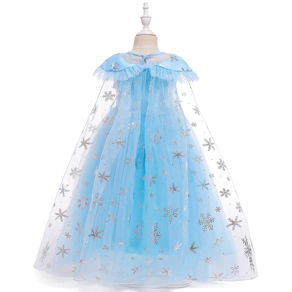 Toddler Cosplay Princess Dress with Size Years [Dressy Daisy] Girl's Costume, Accessories, Blue, 4-5 (110cm)
