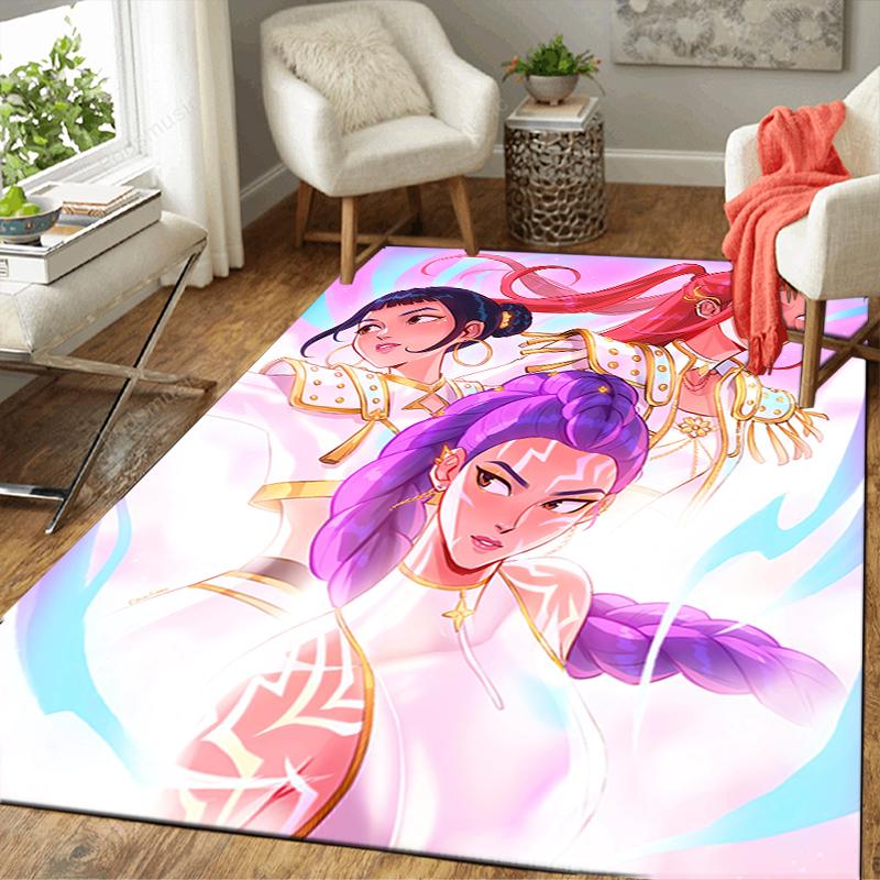 1Pc Fantasy Warrior Sisters Rug, Office Carpet Indoor Outdoor Doormat, Non-Slip, Comfortable, Living, Christmas Halloween, Xmas Gift L1353