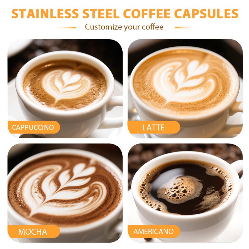 Reusable K Cups Pods Stainless Steel coffee capsule shell Compatible Refillable Coffee Filters Coffee Makers Coffee Accessories